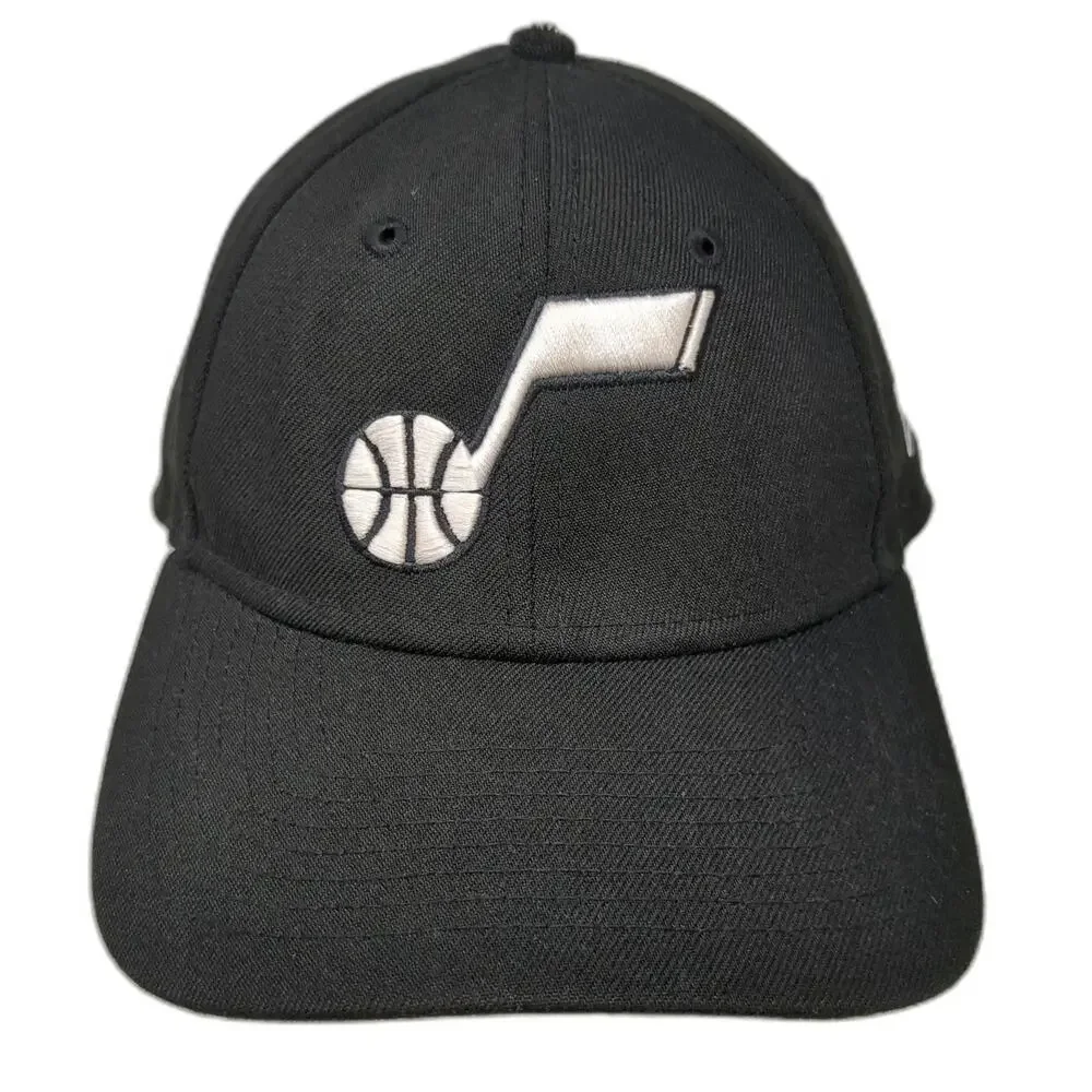 New Era Baseball Cap Black One Size Utah Jazz NBA Logo 9FORTY Strapback Hat